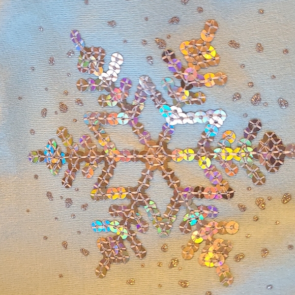 Adorable sequin snowflake lace ruffle skirt dress - Picture 3 of 4